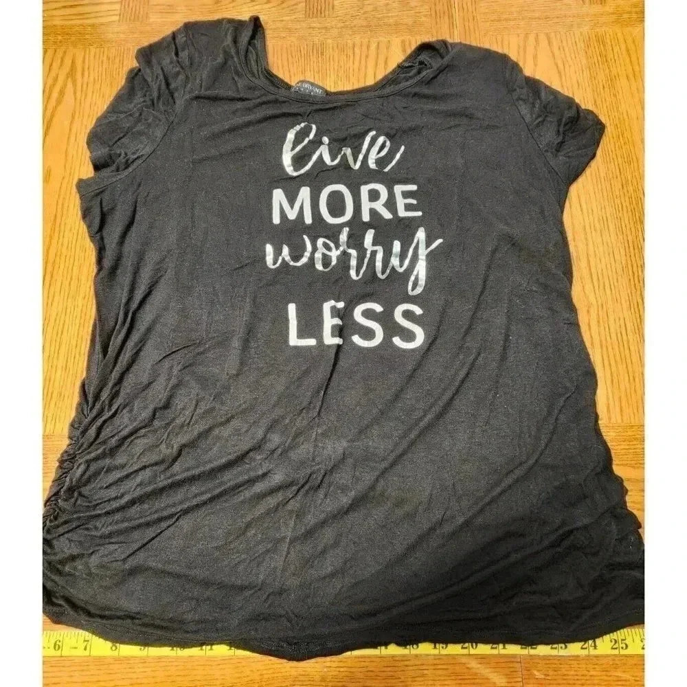 Lane Bryant "Live More Worry Less" Short Sleeve Plus Size 18/20 Top - Picture 1 of 5